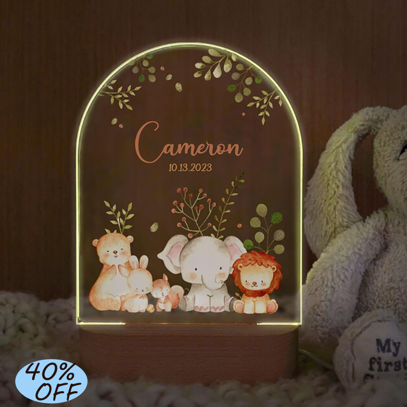 Baby Nursery Boy - Benutzerdefinierte Name Baby Nachtlicht personalisierte Cartoon