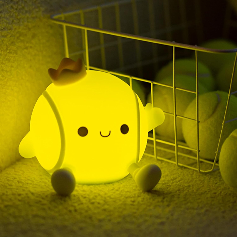 Baby Nursery Table - Niedliche Tennis-Nachtlampe aus Silikon, Kinderzimmer-Schlaflampe mit