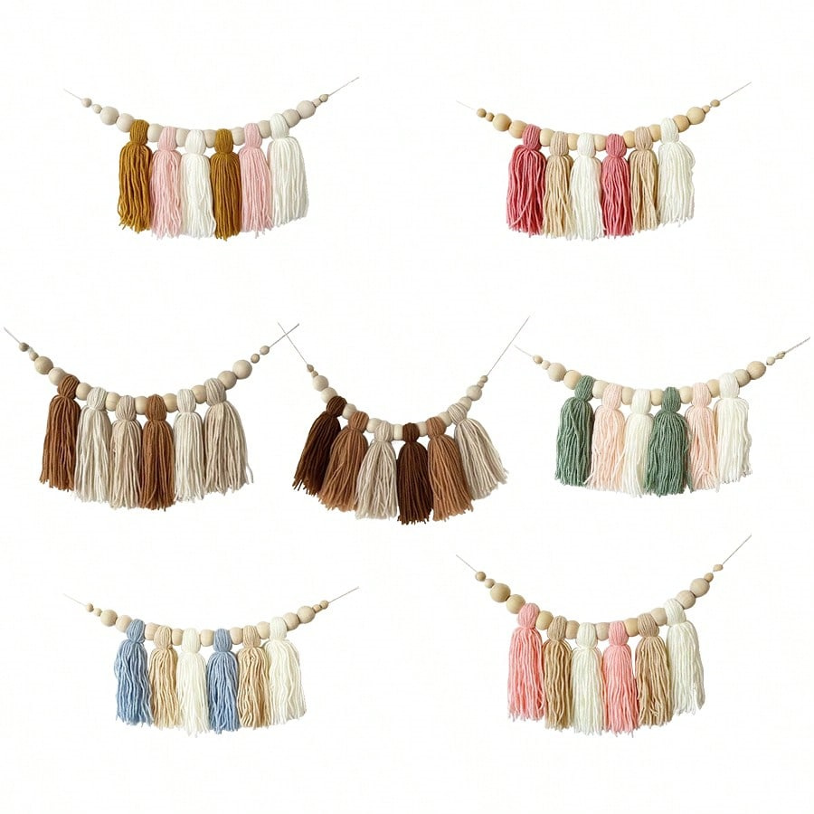Baby Nursery Garland - Boho Baumwolle Quaste Girlande Wanddekoration mit