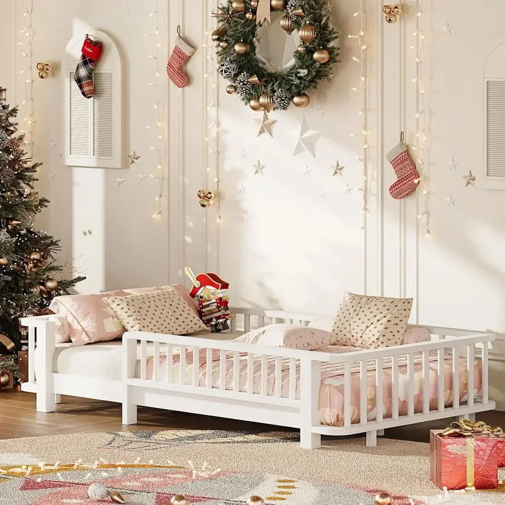 Bed Rail Toddler - Massivholz-Einzelbett mit Seitengittern für Kinder und