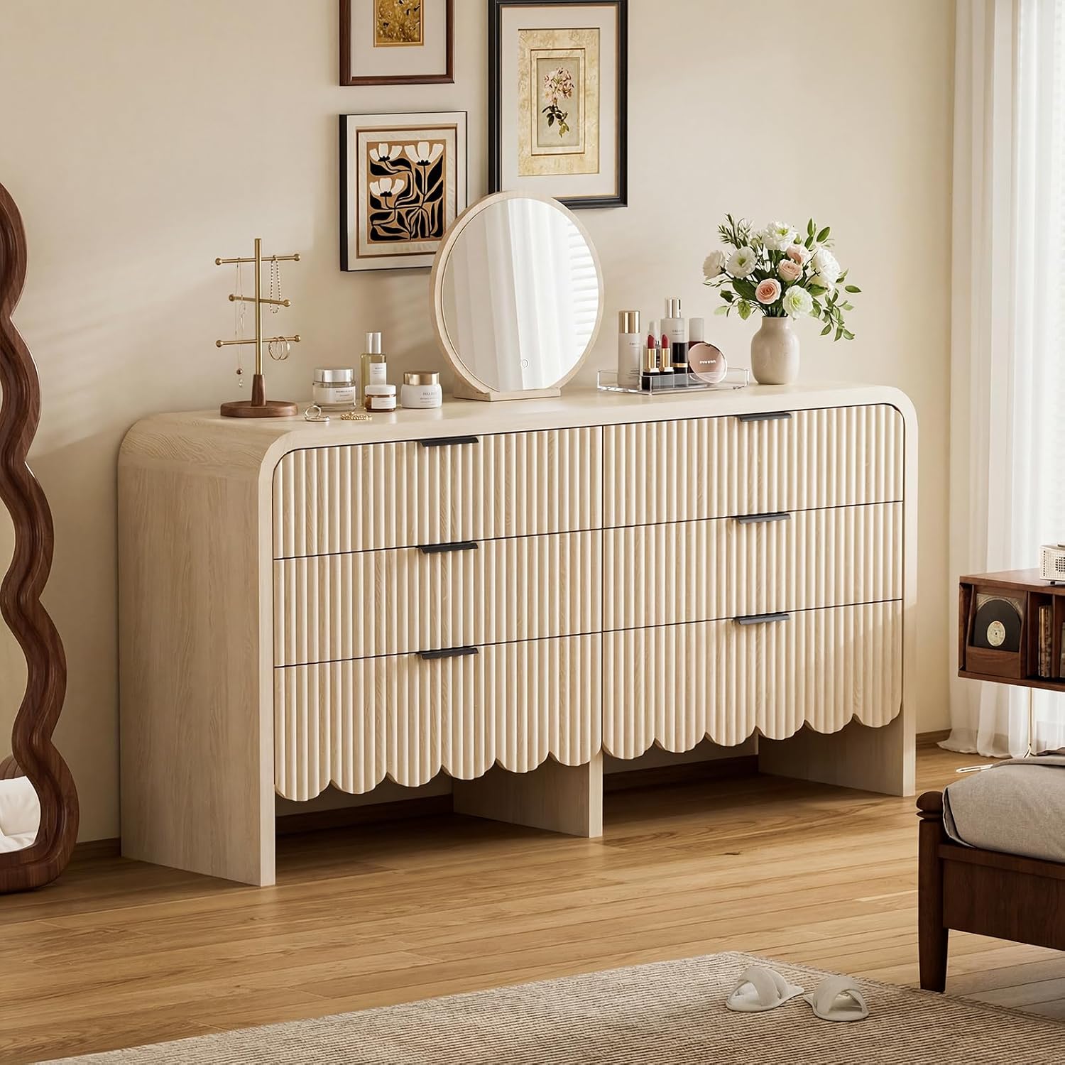 Baby Nursery Chest Of Drawers - Holzkommode mit 6 Schubladen, Aufbewahrungsschubladen für