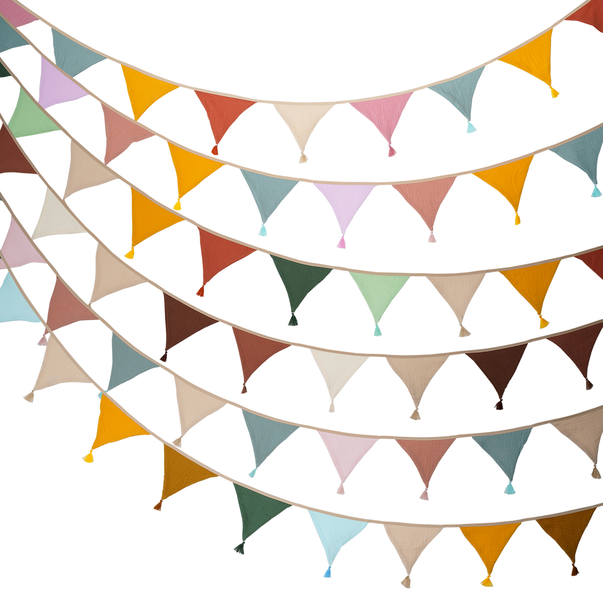 Baby Nursery Garland - 2,6 m/8,5 ft Kindergarten-Stoff-Wimpelkette, 10 dreieckige