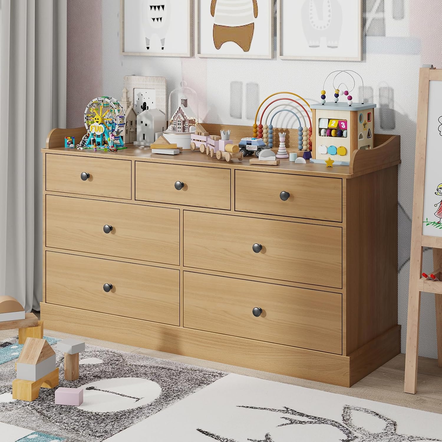 Baby Nursery Chest Of Drawers - Kinderkommode mit 7 Schubladen & großer