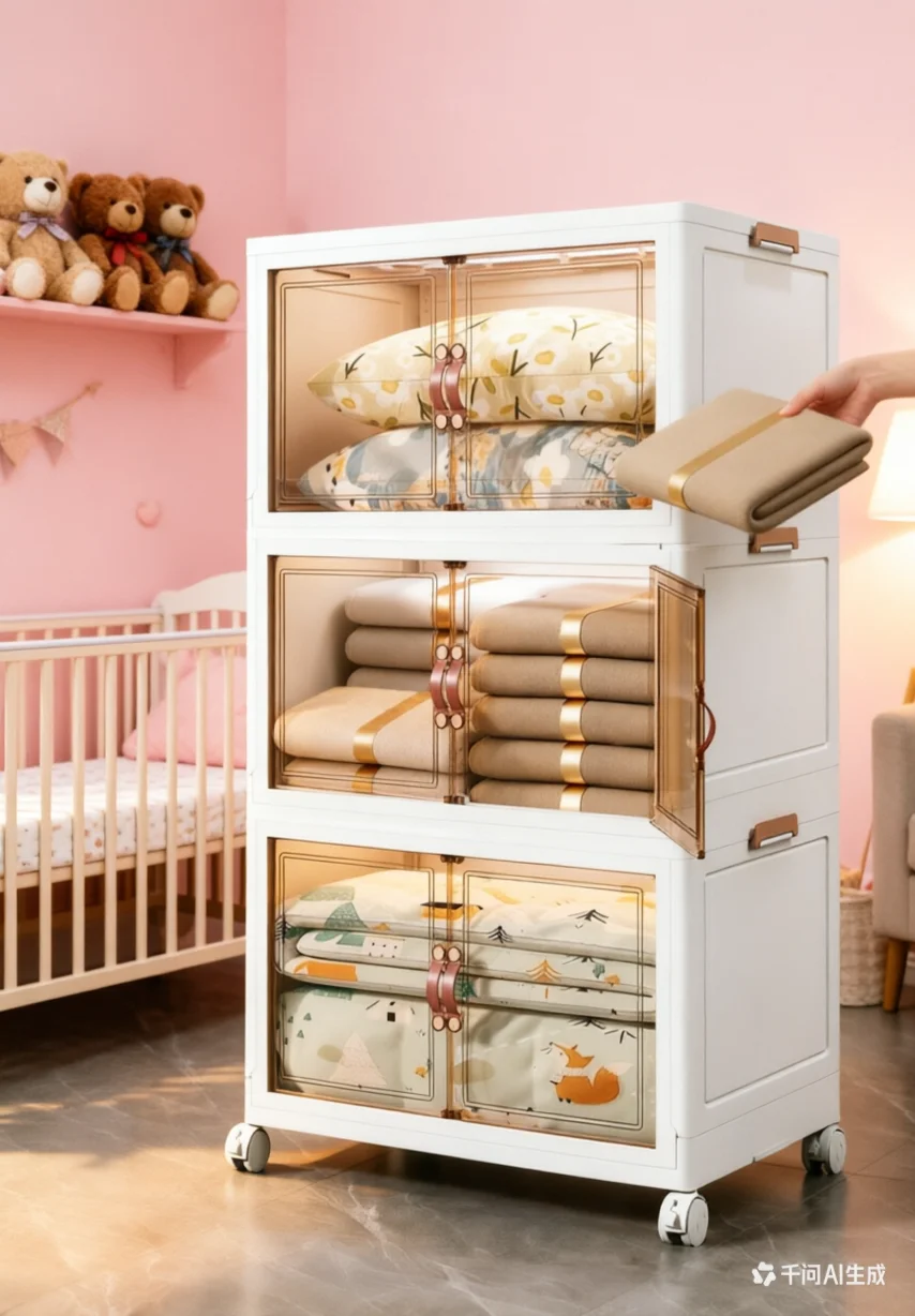 Baby Nursery Unit - Ultradünne 7cm Faltbare Aufbewahrungsbox PP-Kunststoff-Schrank Transparente