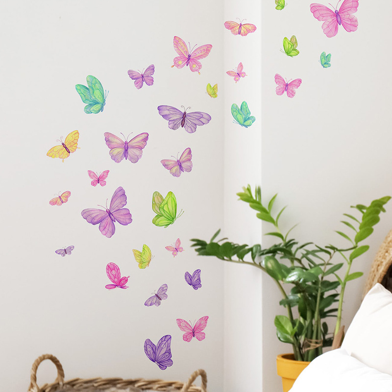 Baby Nursery Vinyl - Romantische Schmetterling Wandaufkleber Kreative Home Wanddekoration
