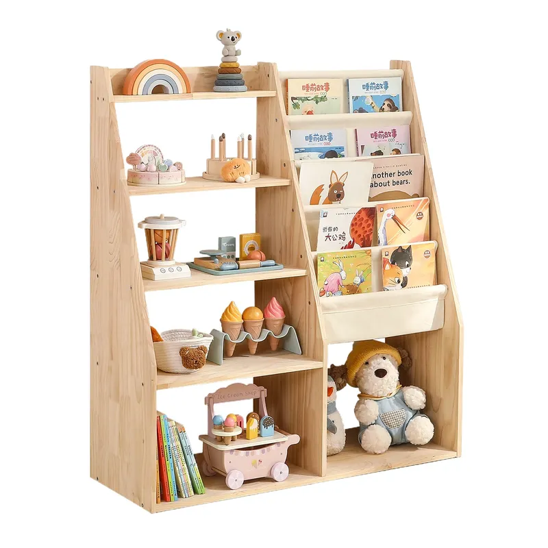 Baby Nursery Bookshelf - 2-in-1 Spielzeug-Aufbewahrungsregal und Bücherregal für Kinder,