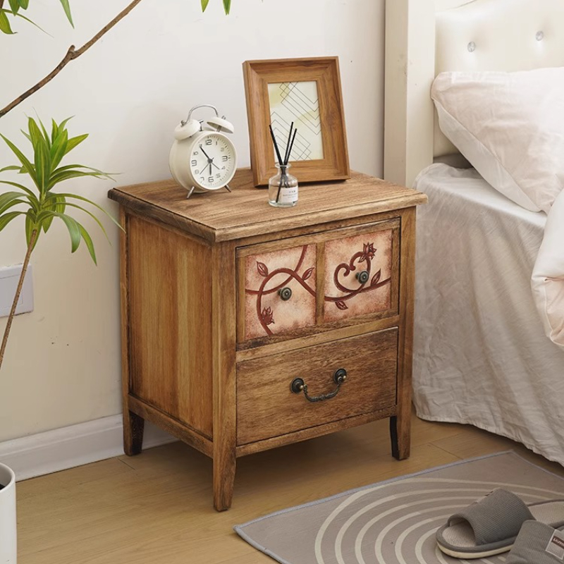 Baby Nursery Table - Nachttisch aus Naturholz, wasserdichtes Finish, moderner