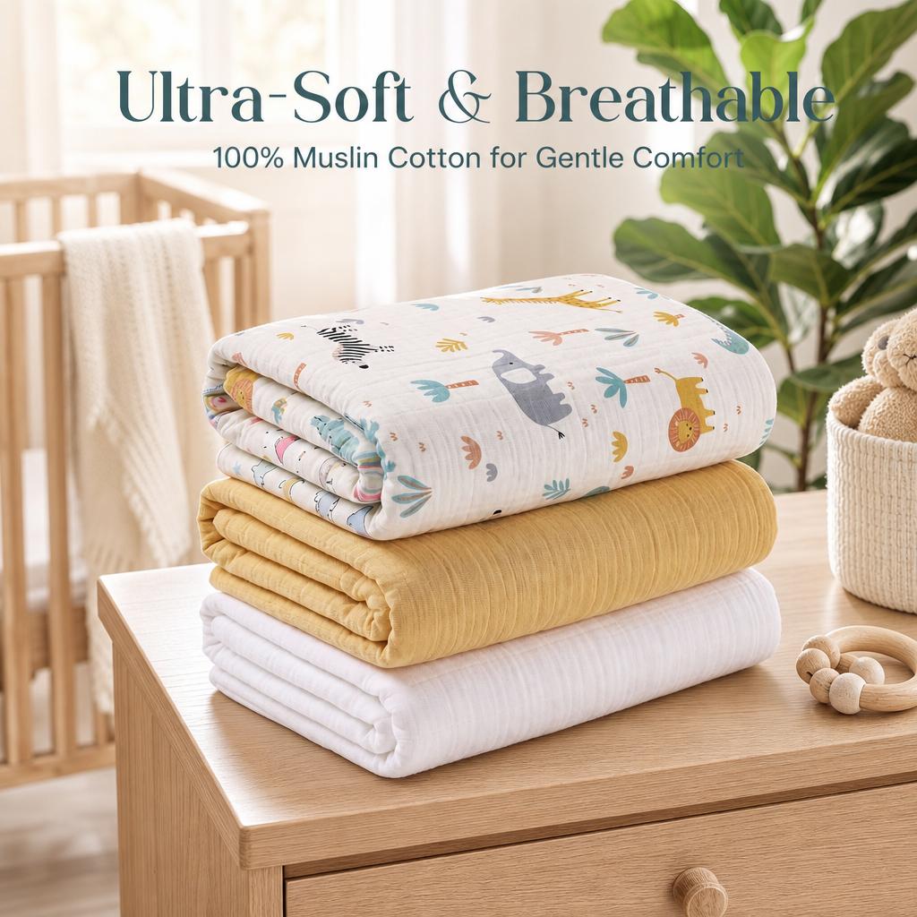 3er-Pack Baby-Musselin-Pucktüc – Baby Nursery Boy Bewertung und Preis