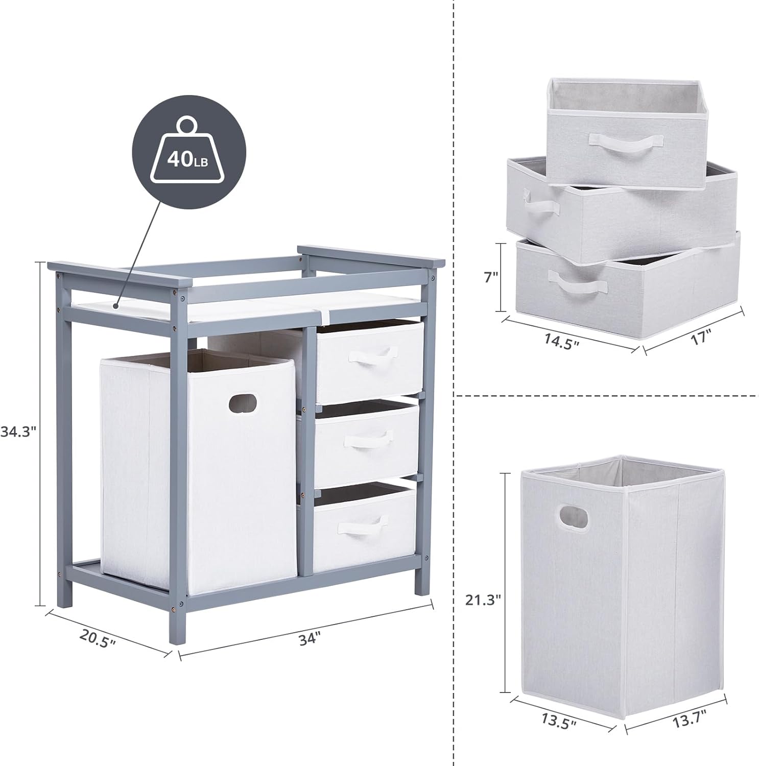 Wickeltisch mit Wickelauflage, – Baby Nursery Unit Bewertung und Preis
