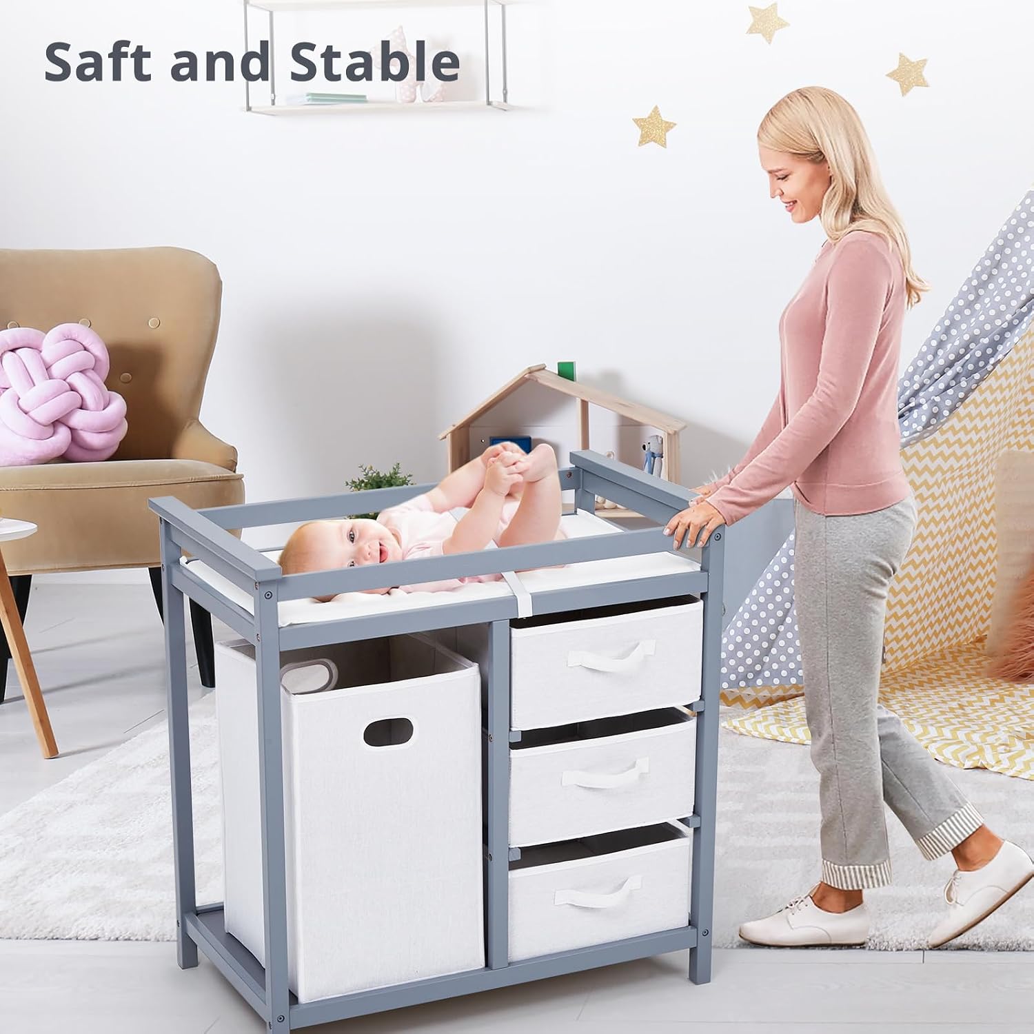 Wickeltisch mit Wickelauflage, – Baby Nursery Unit Bewertung und Preis