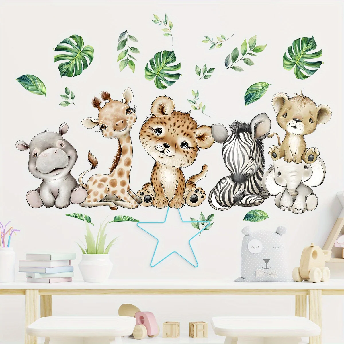 1PC Cartoon Nette Nilpferd Tig – Baby Nursery Wall Decals Bewertung und Preis