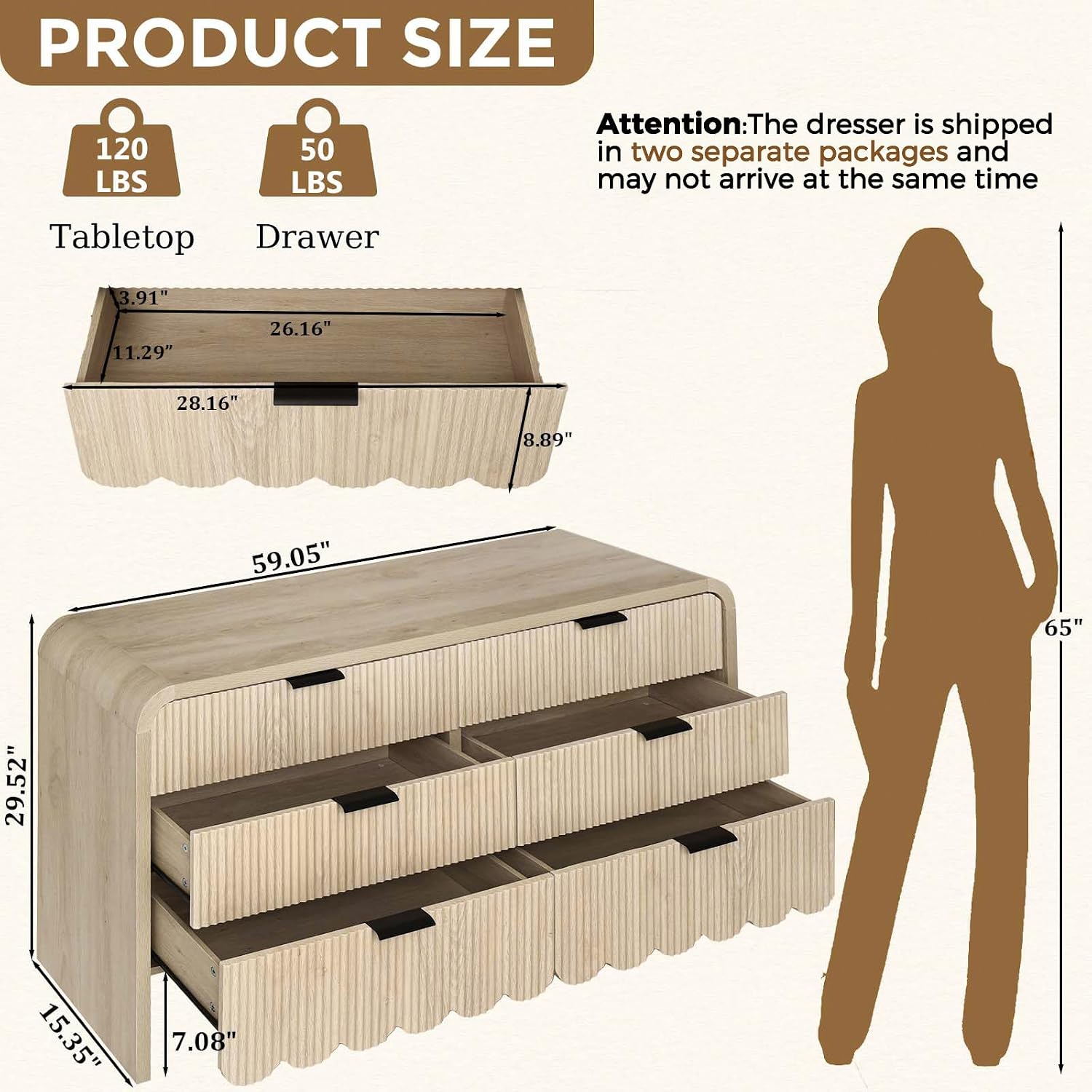 Holzkommode mit 6 Schubladen,  – Baby Nursery Chest Of Drawers Bewertung und Preis