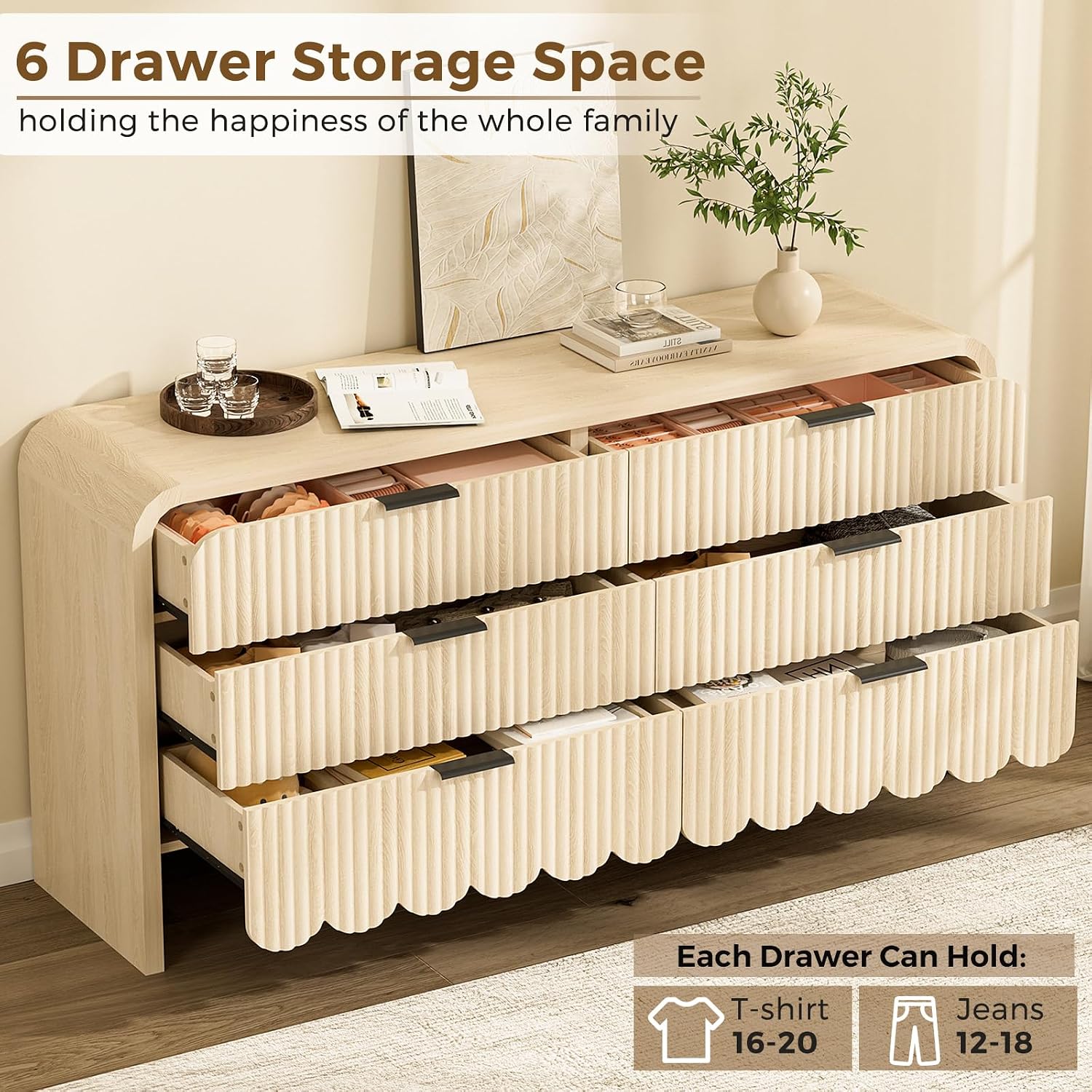 Holzkommode mit 6 Schubladen,  – Baby Nursery Chest Of Drawers Bewertung und Preis