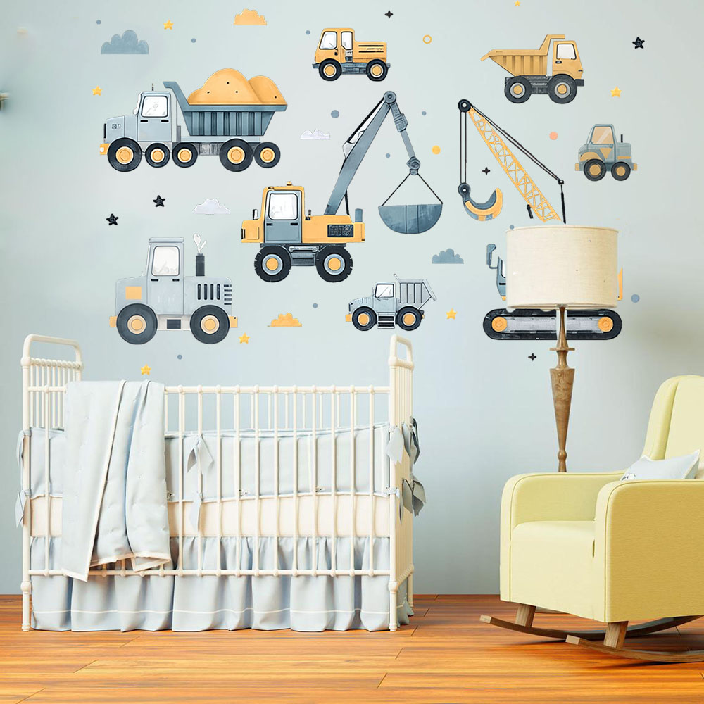 Cartoon Bagger Fahrzeuge Set A – Baby Nursery Wall Decals Bewertung und Preis