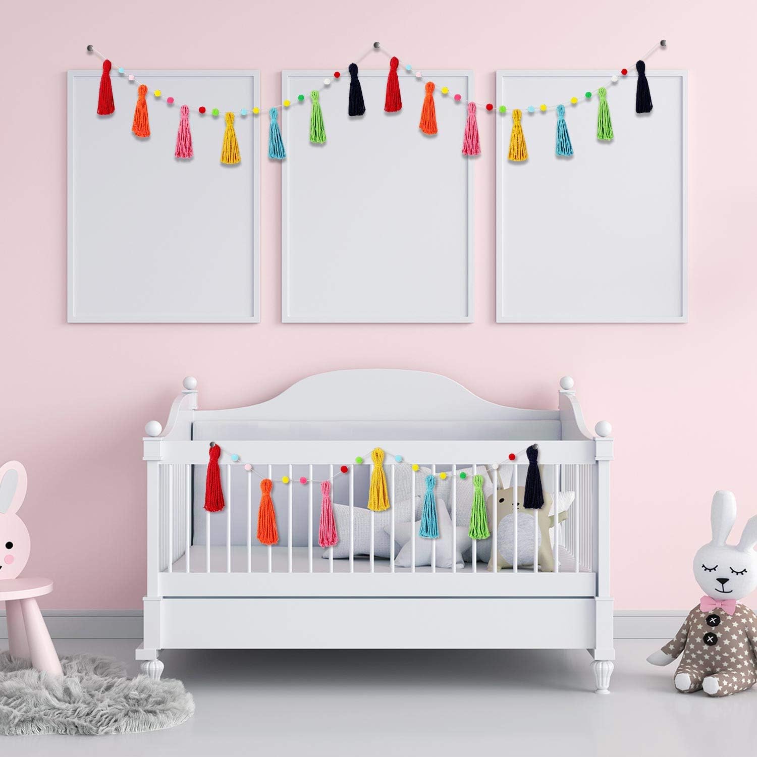 3-teilige bunte Regenbogen-Boh – Baby Nursery Garland Bewertung und Preis
