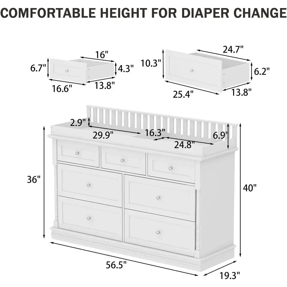56,5 Zoll großer Baby-Kommode  – Baby Nursery Table Bewertung und Preis