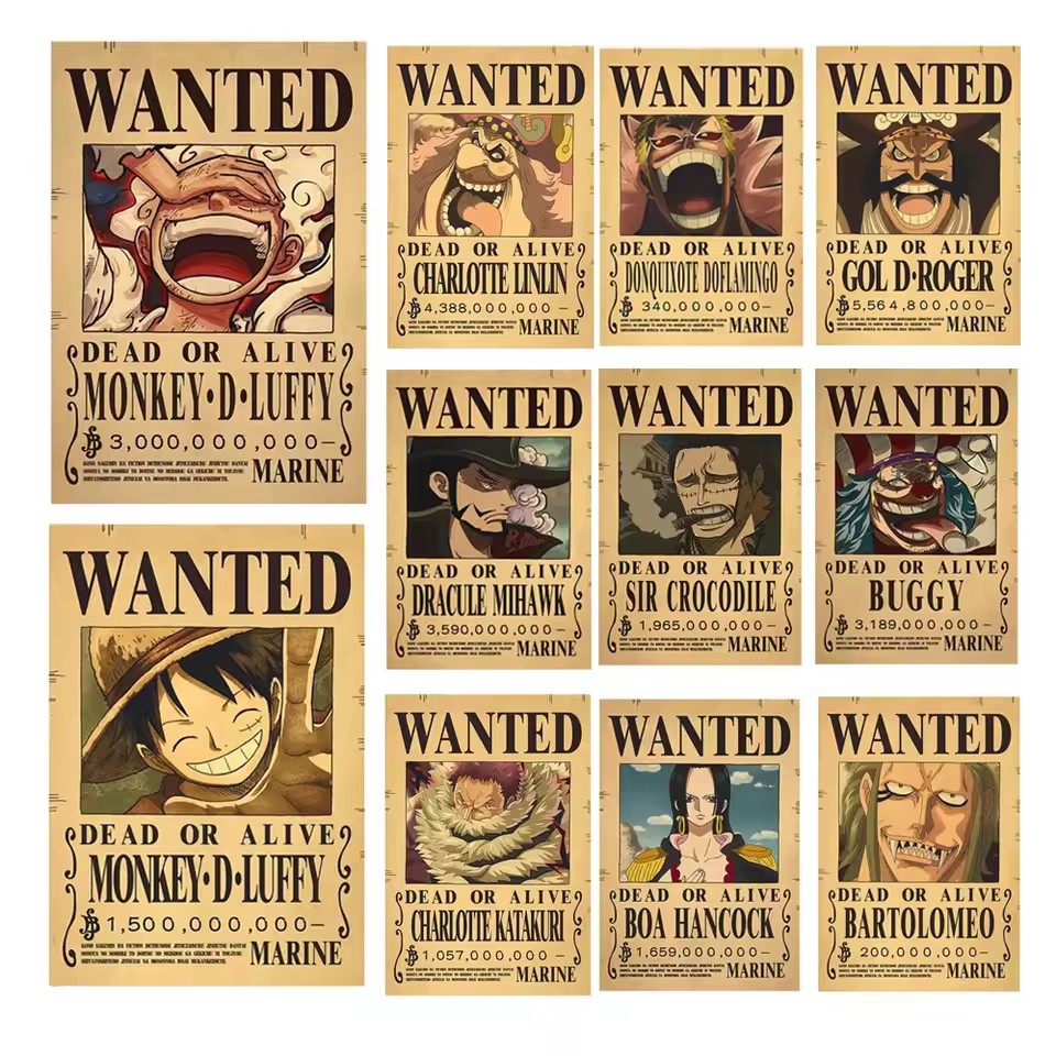 Anime One Piece Wanted-Plakate – Baby Nursery Wall Decals Bewertung und Preis