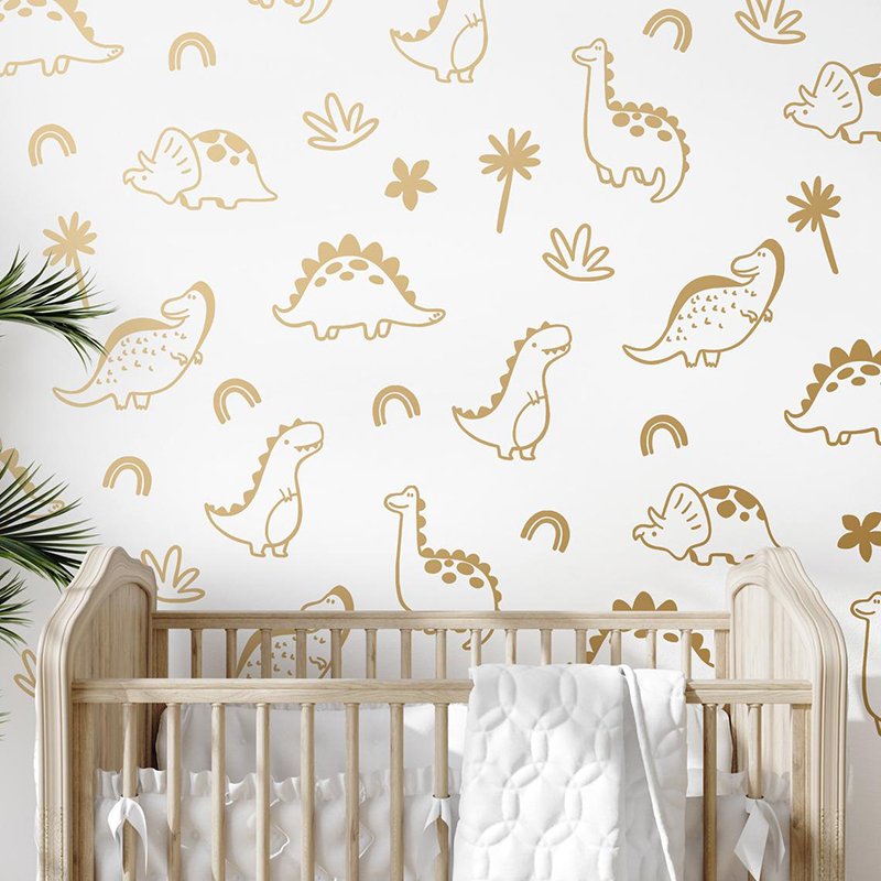 Geometrischer Dinosaurier Baum – Baby Nursery Jungle Animals Bewertung und Preis