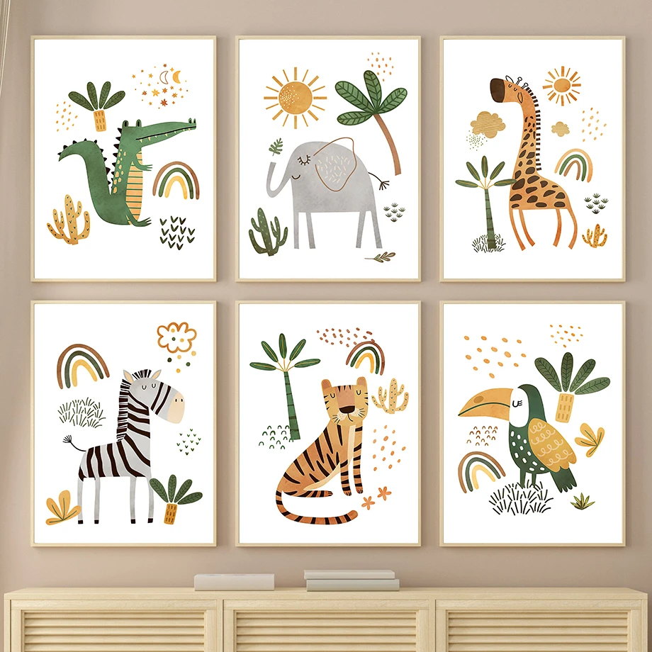 Giraffe Elefant Tiger Zebra Tu – Baby Nursery Jungle Animals Bewertung und Preis