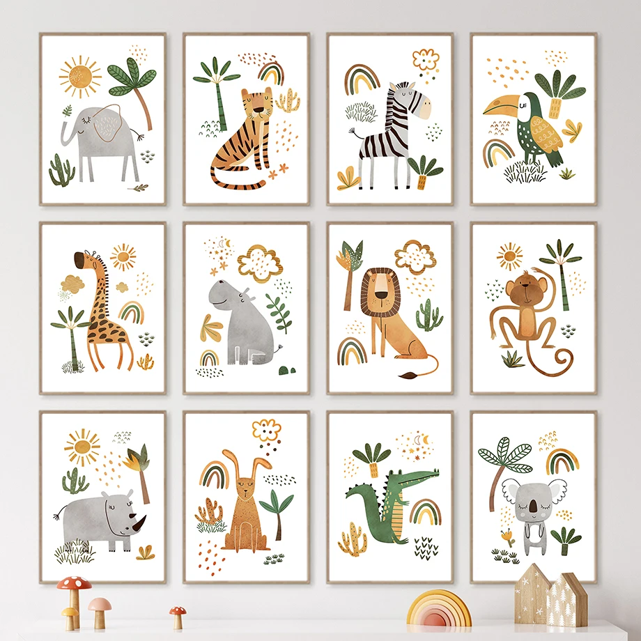 Giraffe Elefant Tiger Zebra Tu – Baby Nursery Jungle Animals Bewertung und Preis