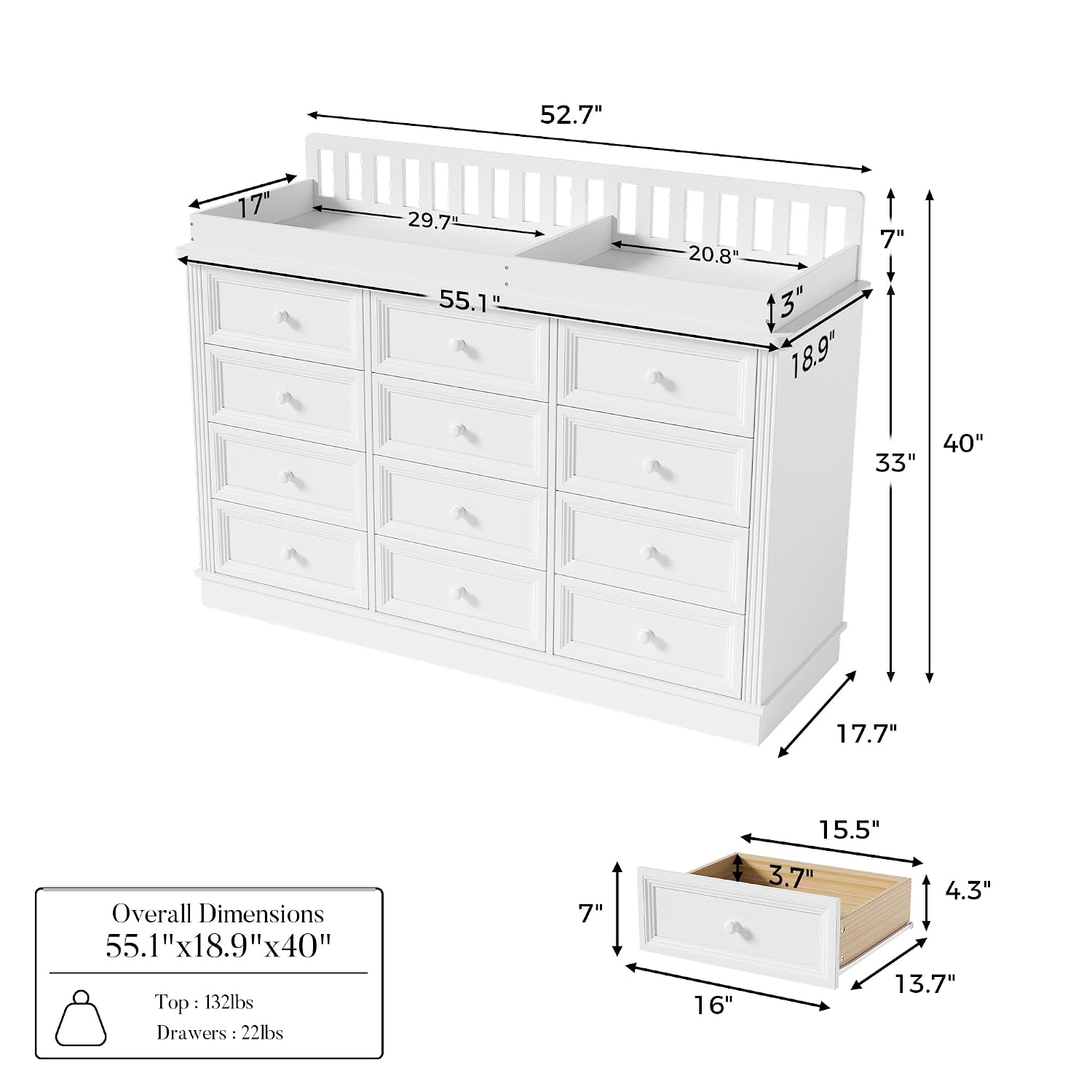 Baby-Wickelkommode, 100% Massi – Baby Nursery Table Bewertung und Preis