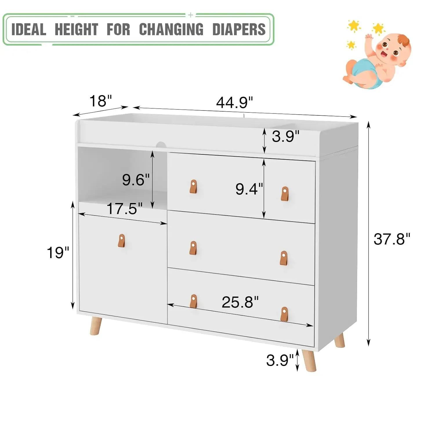 Baby-Kommode mit Wickelaufsatz – Baby Nursery Chest Of Drawers Bewertung und Preis